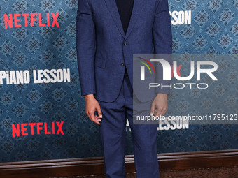 Ray Fisher arrives at the Los Angeles Premiere Of Netflix's 'The Piano Lesson' held at The Egyptian Theatre Hollywood on November 19, 2024 i...