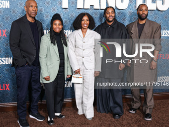 Denzel Washington, Katia Washington, Pauletta Washington, Malcolm Washington and John David Washington arrive at the Los Angeles Premiere Of...