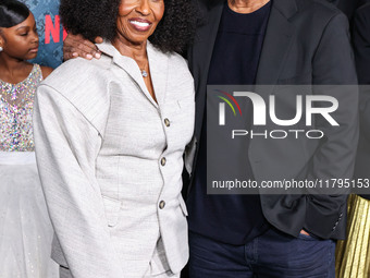 Pauletta Washington and husband Denzel Washington arrive at the Los Angeles Premiere Of Netflix's 'The Piano Lesson' held at The Egyptian Th...