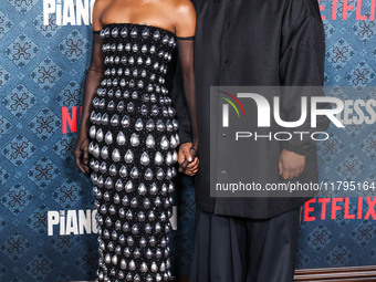 Danielle Deadwyler and Malcolm Washington arrive at the Los Angeles Premiere Of Netflix's 'The Piano Lesson' held at The Egyptian Theatre Ho...