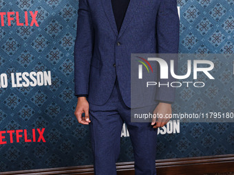 Ray Fisher arrives at the Los Angeles Premiere Of Netflix's 'The Piano Lesson' held at The Egyptian Theatre Hollywood on November 19, 2024 i...