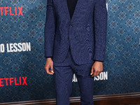 Ray Fisher arrives at the Los Angeles Premiere Of Netflix's 'The Piano Lesson' held at The Egyptian Theatre Hollywood on November 19, 2024 i...