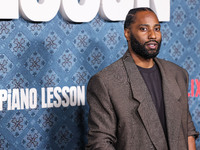 John David Washington arrives at the Los Angeles Premiere Of Netflix's 'The Piano Lesson' held at The Egyptian Theatre Hollywood on November...