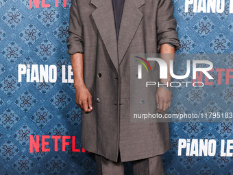 John David Washington arrives at the Los Angeles Premiere Of Netflix's 'The Piano Lesson' held at The Egyptian Theatre Hollywood on November...