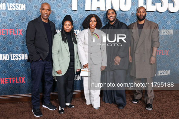 Denzel Washington, Katia Washington, Pauletta Washington, Malcolm Washington and John David Washington arrive at the Los Angeles Premiere Of...