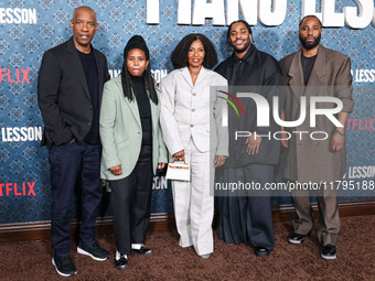 Denzel Washington, Katia Washington, Pauletta Washington, Malcolm Washington and John David Washington arrive at the Los Angeles Premiere Of...