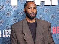 John David Washington arrives at the Los Angeles Premiere Of Netflix's 'The Piano Lesson' held at The Egyptian Theatre Hollywood on November...