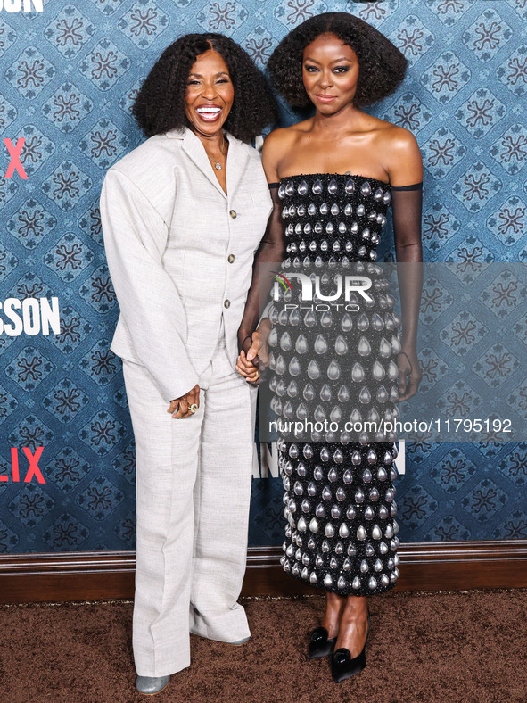 Pauletta Washington and Danielle Deadwyler arrive at the Los Angeles Premiere Of Netflix's 'The Piano Lesson' held at The Egyptian Theatre H...