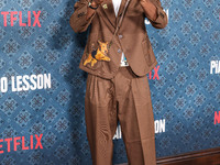 Tyler, The Creator arrives at the Los Angeles Premiere Of Netflix's 'The Piano Lesson' held at The Egyptian Theatre Hollywood on November 19...