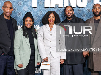 Denzel Washington, Katia Washington, Pauletta Washington, Malcolm Washington and John David Washington arrive at the Los Angeles Premiere Of...