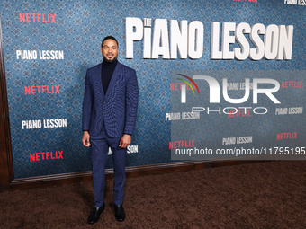 Ray Fisher arrives at the Los Angeles Premiere Of Netflix's 'The Piano Lesson' held at The Egyptian Theatre Hollywood on November 19, 2024 i...