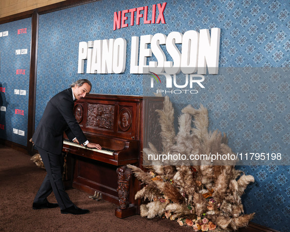 Alexandre Desplat arrives at the Los Angeles Premiere Of Netflix's 'The Piano Lesson' held at The Egyptian Theatre Hollywood on November 19,...