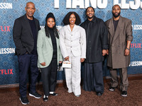 Denzel Washington, Katia Washington, Pauletta Washington, Malcolm Washington and John David Washington arrive at the Los Angeles Premiere Of...