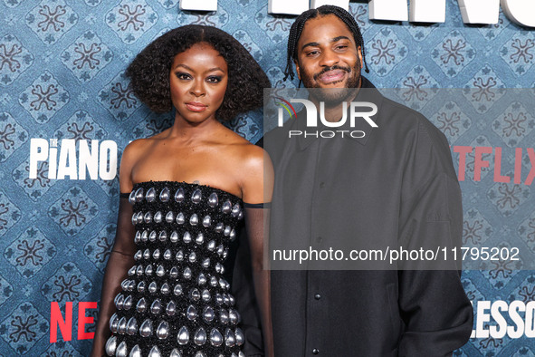 Danielle Deadwyler and Malcolm Washington arrive at the Los Angeles Premiere Of Netflix's 'The Piano Lesson' held at The Egyptian Theatre Ho...