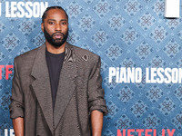 John David Washington arrives at the Los Angeles Premiere Of Netflix's 'The Piano Lesson' held at The Egyptian Theatre Hollywood on November...