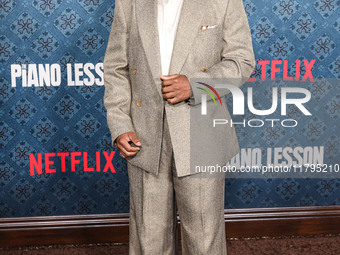 Trell Thomas arrives at the Los Angeles Premiere Of Netflix's 'The Piano Lesson' held at The Egyptian Theatre Hollywood on November 19, 2024...