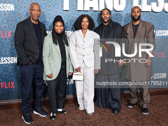 Denzel Washington, Katia Washington, Pauletta Washington, Malcolm Washington and John David Washington arrive at the Los Angeles Premiere Of...