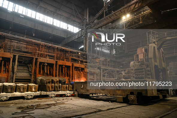 An open-hearth furnace shop is at Zaporizhstal PJSC in Zaporizhzhia, Ukraine, on November 13, 2024. NO USE RUSSIA. NO USE BELARUS. 