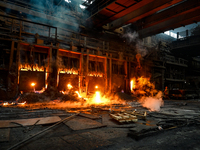 An open-hearth furnace shop is at Zaporizhstal PJSC in Zaporizhzhia, Ukraine, on November 13, 2024. NO USE RUSSIA. NO USE BELARUS. (