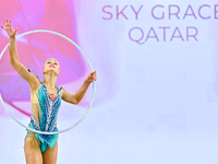 Olga Chernykh of Russia performs the Hoop exercise during the juniors apparatus finals of the International Rhythmic Gymnastics Tournament '...