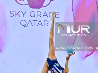 Anna Vakulenko of Russia performs the Ball exercise during the juniors apparatus finals of the International Rhythmic Gymnastics Tournament...