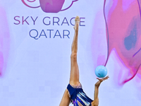 Anna Vakulenko of Russia performs the Ball exercise during the juniors apparatus finals of the International Rhythmic Gymnastics Tournament...