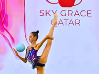 Anna Vakulenko of Russia performs the Ball exercise during the juniors apparatus finals of the International Rhythmic Gymnastics Tournament...