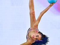 Anna Vakulenko of Russia performs the Ball exercise during the juniors apparatus finals of the International Rhythmic Gymnastics Tournament...