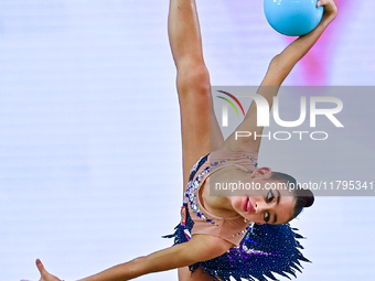 Anna Vakulenko of Russia performs the Ball exercise during the juniors apparatus finals of the International Rhythmic Gymnastics Tournament...