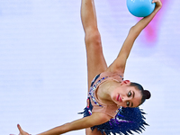 Anna Vakulenko of Russia performs the Ball exercise during the juniors apparatus finals of the International Rhythmic Gymnastics Tournament...