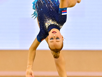 Olga Chernykh of Russia performs the Ball exercise during the juniors apparatus finals of the International Rhythmic Gymnastics Tournament '...