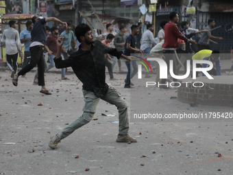 Students of Dhaka College and City College erupt in a violent clash in Dhaka, Bangladesh, on November 20, 2024. (