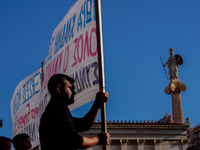 Protesters participate in the nationwide general strike in Athens, Greece, on November 20, 2024. (