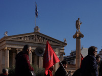 Protesters participate in the nationwide general strike in Athens, Greece, on November 20, 2024. (