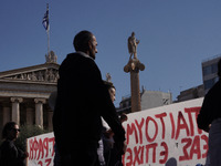 Protesters participate in the nationwide general strike in Athens, Greece, on November 20, 2024. (