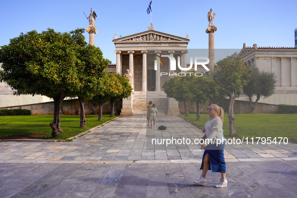 Passengers participate in the nationwide general strike in Athens, Greece, on November 20, 2024 