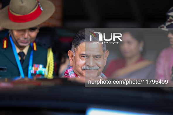 General Upendra Dwivedi (Center), Chief of the Army Staff, Indian Army, walks out of the VIP terminal of Tribhuvan International Airport in...