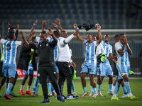 The Botswana team celebrates after qualifying for the Africa Cup of Nations Morocco 25 following a draw in the Africa Cup of Nations Qualifi...