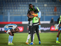 The Botswana team celebrates after qualifying for the Africa Cup of Nations Morocco 25 following a draw in the Africa Cup of Nations Qualifi...