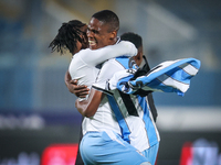 The Botswana team celebrates after qualifying for the Africa Cup of Nations Morocco 25 following a draw in the Africa Cup of Nations Qualifi...