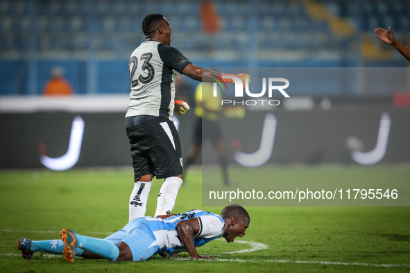 Goitseone Phoko and Godiraone Modingwane of the Botswana team celebrate after qualifying for the Africa Cup of Nations in Morocco on June 25...