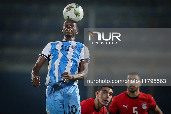 Thabang Sesinyi of the Botswana team plays during the Africa Cup of Nations Qualifiers match between Egypt and Botswana at 30 June Air Defen...