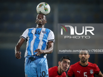 Thabang Sesinyi of the Botswana team plays during the Africa Cup of Nations Qualifiers match between Egypt and Botswana at 30 June Air Defen...