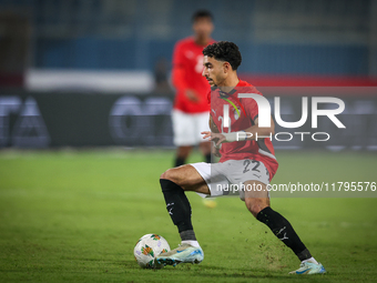 Omar Marmoush of the Egypt team participates in the Africa Cup of Nations Qualifiers match between Egypt and Botswana at the 30 June Air Def...