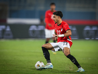 Omar Marmoush of the Egypt team participates in the Africa Cup of Nations Qualifiers match between Egypt and Botswana at the 30 June Air Def...