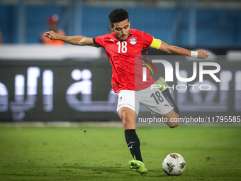 Mostafa Fathi of the Egypt team plays during the Africa Cup of Nations Qualifiers match between Egypt and Botswana at 30 June Air Defence St...