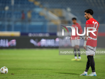 Omar Marmoush of the Egypt team participates in the Africa Cup of Nations Qualifiers match between Egypt and Botswana at the 30 June Air Def...