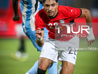 Omar Marmoush of the Egypt team plays during the Africa Cup of Nations Qualifiers match between Egypt and Botswana at 30 June Air Defence St...