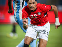 Omar Marmoush of the Egypt team plays during the Africa Cup of Nations Qualifiers match between Egypt and Botswana at 30 June Air Defence St...