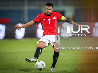 Mahmoud Trezeguet of the Egypt team plays during the Africa Cup of Nations Qualifiers match between Egypt and Botswana at 30 June Air Defenc...